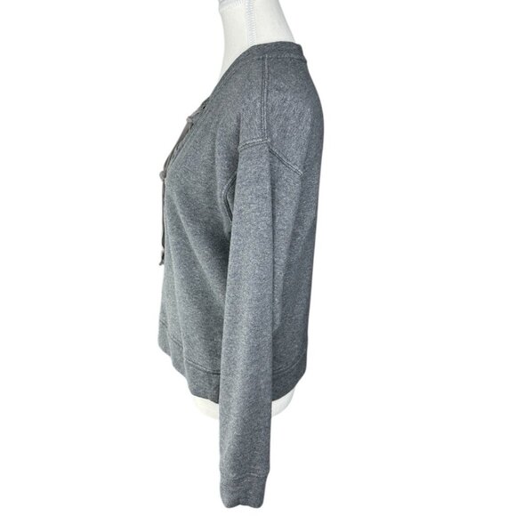 Mother Women's Charcoal Gray The Tie Up Easy Wash Activewear‎ Sweatshirt S/C39 - Picture 3 of 16